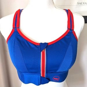 Shefit Blue and Red Sports Bra Medium